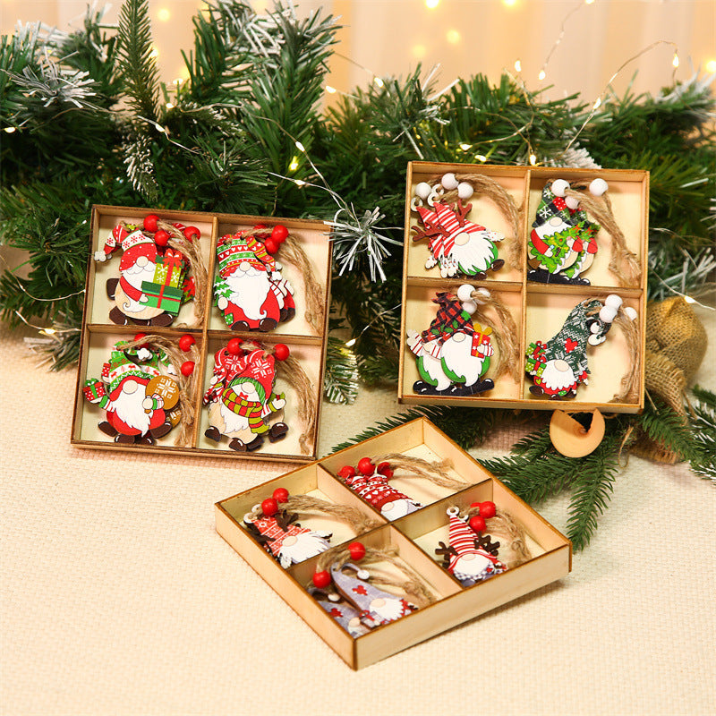 Wooden Colorful Christmas Tree Ornaments