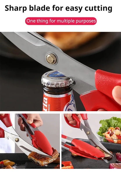 Stainless Steel Barbecue Scissors Clip Set