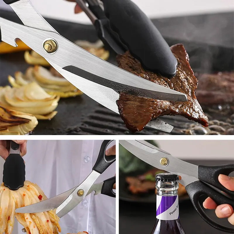 Stainless Steel Barbecue Scissors Clip Set