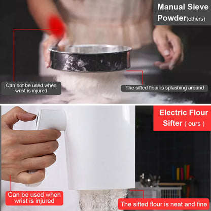 1Liter Electric Flour Sieve Kitchen Pastry Cake Tool