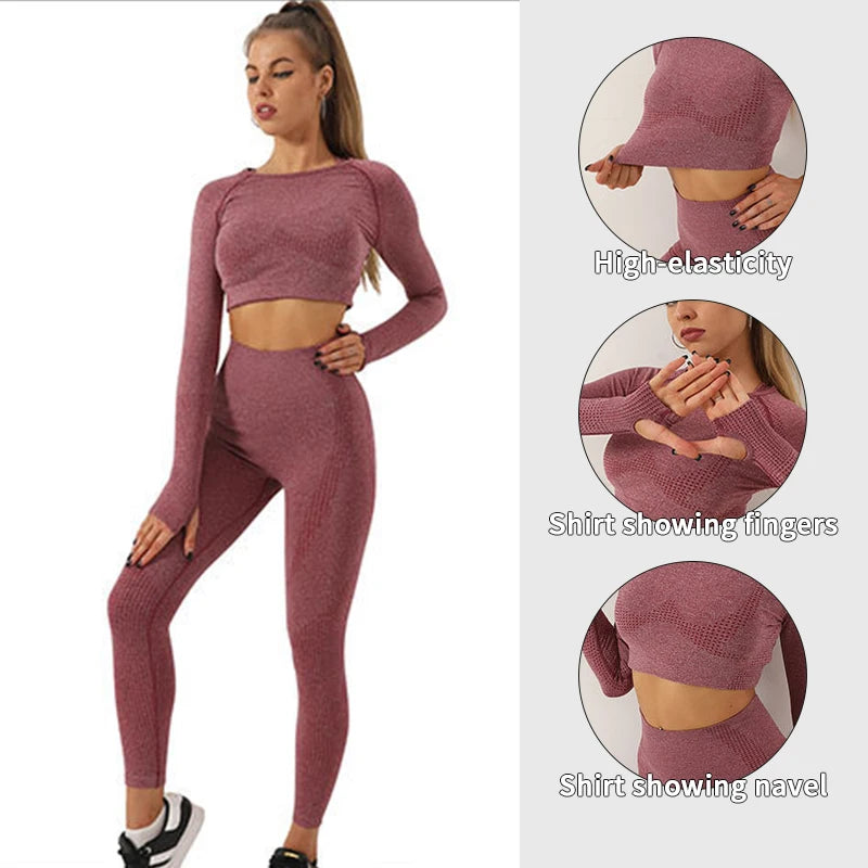 5Pcs Seamless Workout Fitness Sportswear Yoga Set