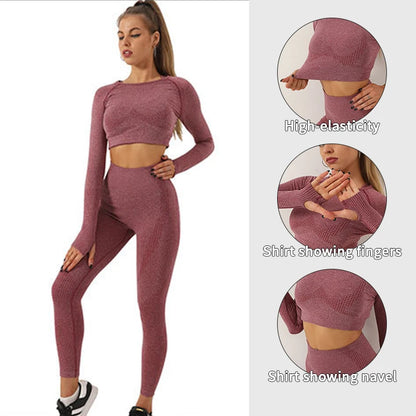 5Pcs Seamless Workout Fitness Sportswear Yoga Set