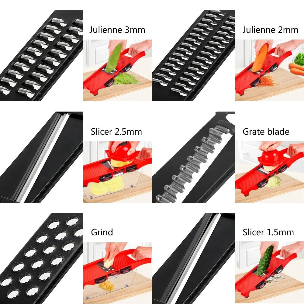 Multi-function 6 Blades Grater Vegetable Cutter