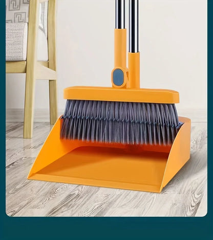 Long Handle Floor Cleaning Broom Dustpan Set