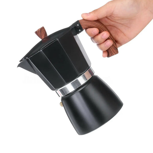 150ml 300ml Vintage Wooden Handle Maker Moka Pot