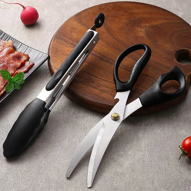 Stainless Steel Barbecue Scissors Clip Set