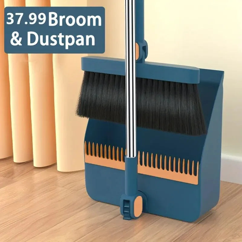 Long Handle Floor Cleaning Broom Dustpan Set