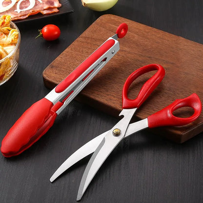 Stainless Steel Barbecue Scissors Clip Set