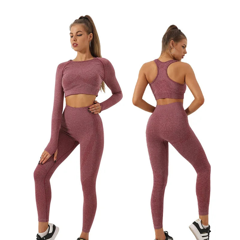 5Pcs Seamless Workout Fitness Sportswear Yoga Set