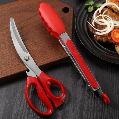 Stainless Steel Barbecue Scissors Clip Set