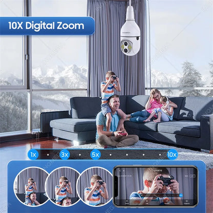 4MP 10X ZOOM Light Bulb Security Camera