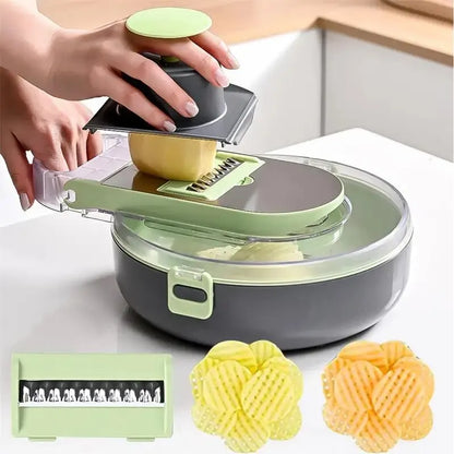 1pc Green/Yellow Multifunctional Vegetable Cutting Tool