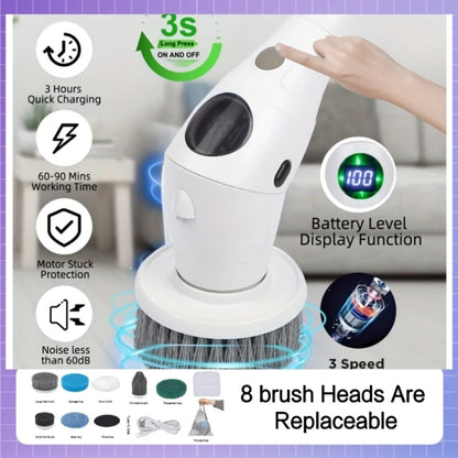 8 In 1 Electric Cleaning Brush Water Proof