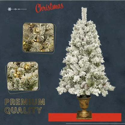 Pre-lit Artificial Christmas Tree 4-Piece Set