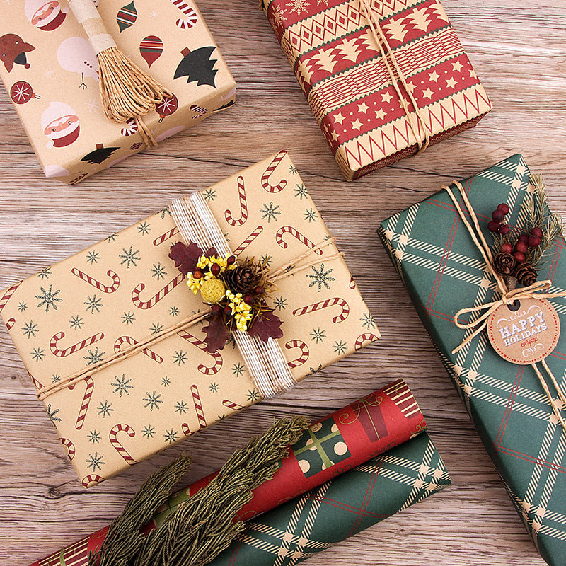 Vintage Christmas Kraft Wrapping Paper