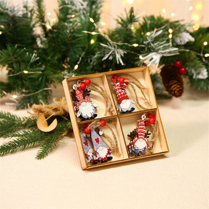 Wooden Colorful Christmas Tree Ornaments